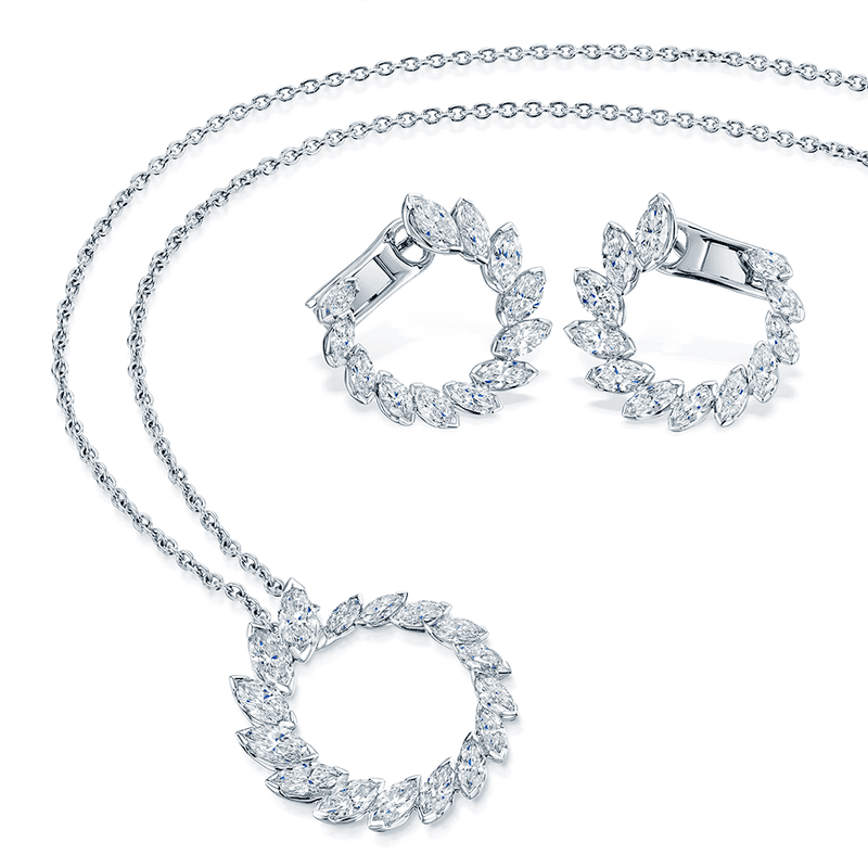 Berry's 18ct White Gold Marquise Cut Diamond Hoop Earrings - Berry's Jewellers