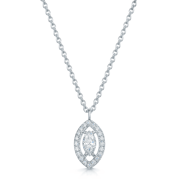 Berry's 18ct White Gold Marquise Cut Diamond Pendant - Berry's Jewellers