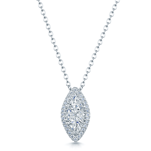 Berry's 18ct White Gold Marquise Shaped Diamond Pendant - Berry's Jewellers