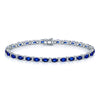 Berry's 18ct White Gold Oval Cut Sapphire & Round Brilliant Diamond Bracelet - Berry's Jewellers