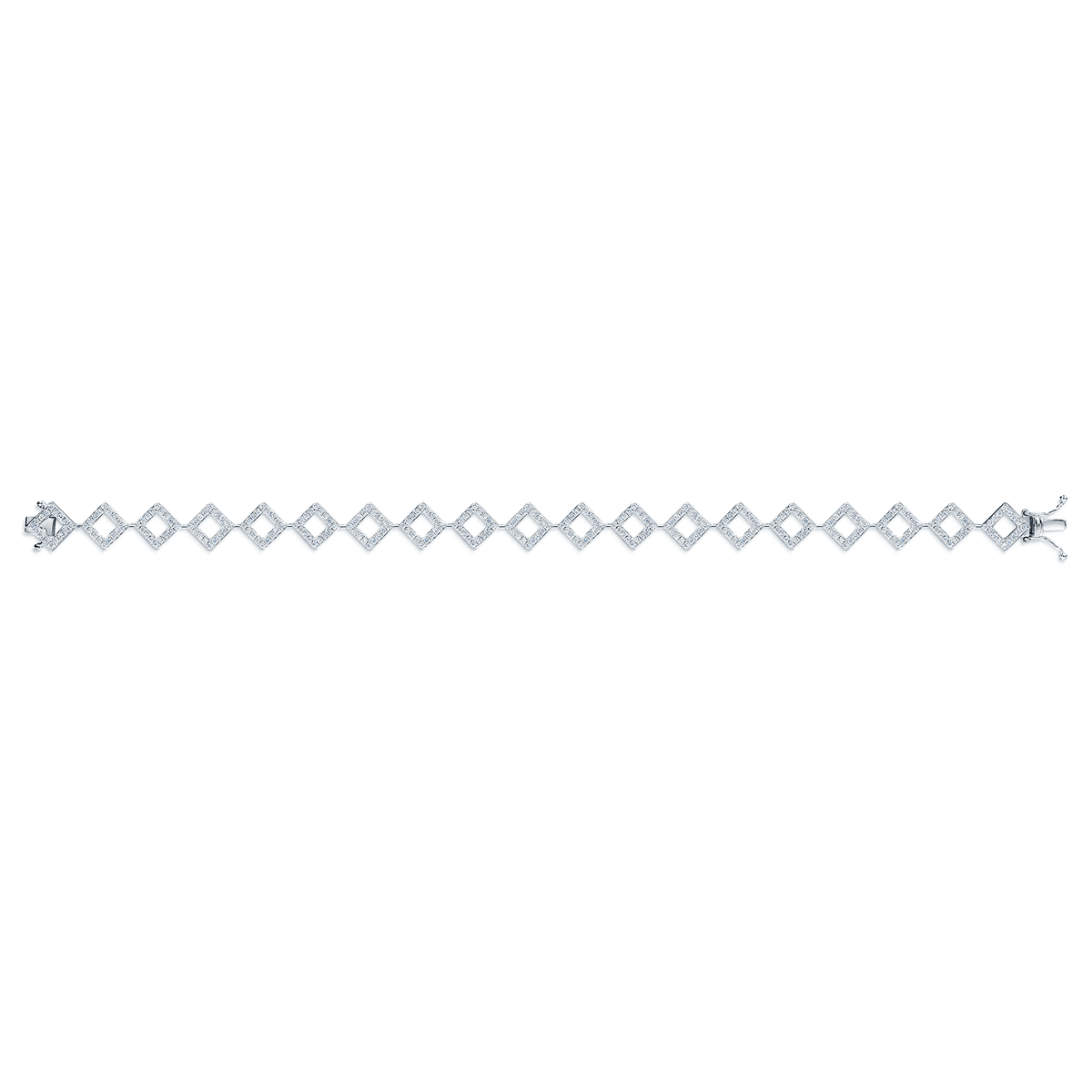 Berry's 18ct White Gold Pave Diamond Set Square Link Bracelet - Berry's Jewellers