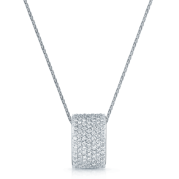 Berry's 18ct White Gold Pave Set Curved Pendant - Berry's Jewellers