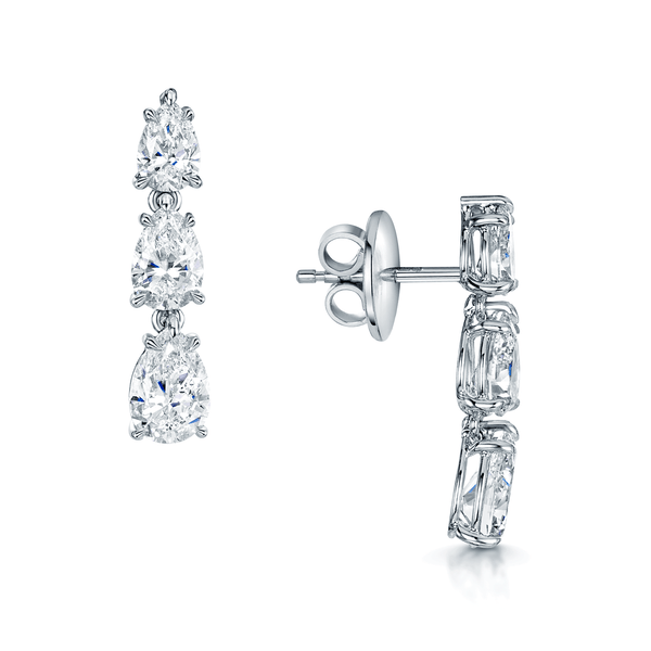 Berry's 18ct White Gold Pear Cut Diamond Drop Earrings - Berry's Jewellers