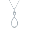 Berry's 18ct White Gold Pear Design Diamond Loop Pendant - Berry's Jewellers