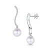 Berry's 18ct White Gold Pearl & Diamond Drop Earrings - Berry's Jewellers