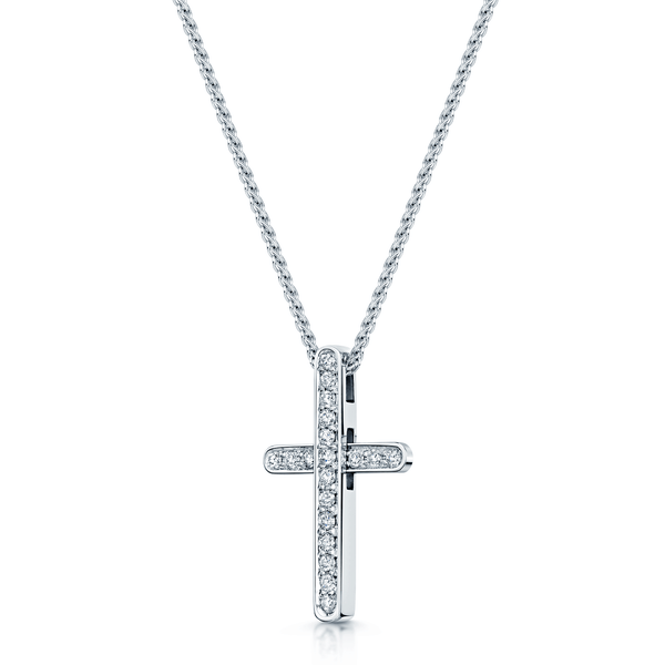 Berry's 18ct White Gold Piaget Diamond Set Cross Pendant - Berry's Jewellers