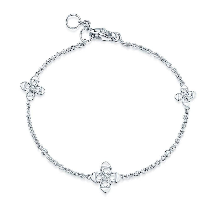 Berry's 18ct White Gold Primavera Diamond Polished Link Bracelet - Berry's Jewellers