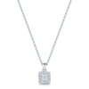 Berry's 18ct White Gold Princess Cut Diamond Halo Pendant - Berry's Jewellers