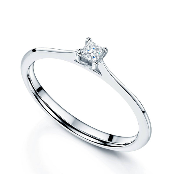 Berry's 18ct White Gold Princess Cut Diamond Solitaire Ring - Berry's Jewellers