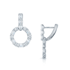 Berry's 18ct White Gold Round Brilliant Cut and Baguette Hoop Drop Earrings - Berry's Jewellers