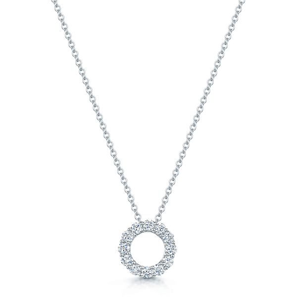 Berry's 18ct White Gold Round Brilliant Cut Diamond Circular Pendant - Berry's Jewellers
