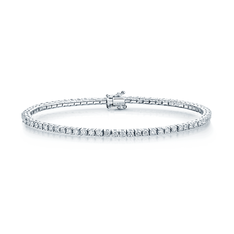 Berry's 18ct White Gold Round Brilliant Cut Diamond Claw Set Tennis Bracelet - Berry's Jewellers