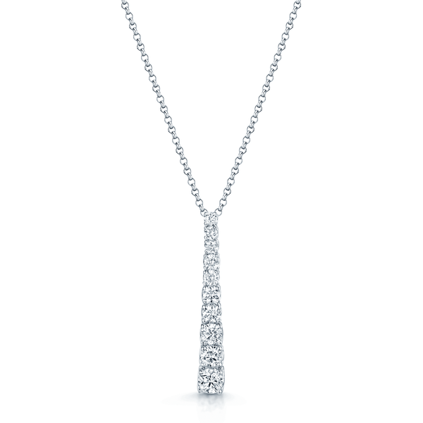 Berry's 18ct White Gold Round Brilliant Cut Diamond Graduated Drop Pendant - Berry's Jewellers