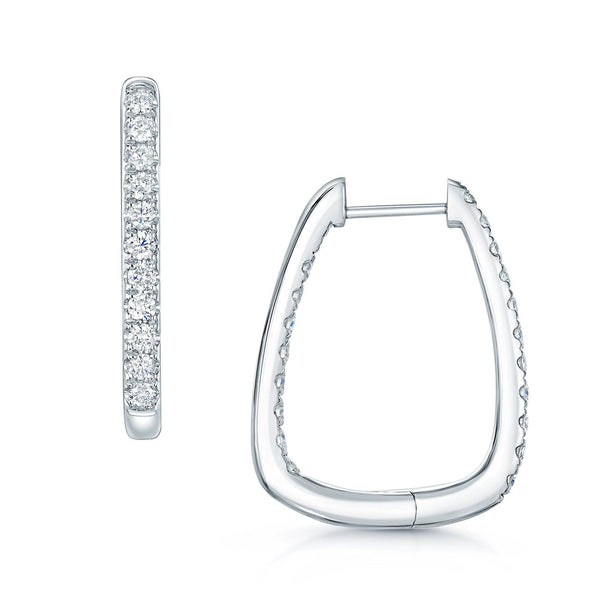 Berry's 18ct White Gold Round Brilliant Cut Diamond Hoop Earrings - Berry's Jewellers