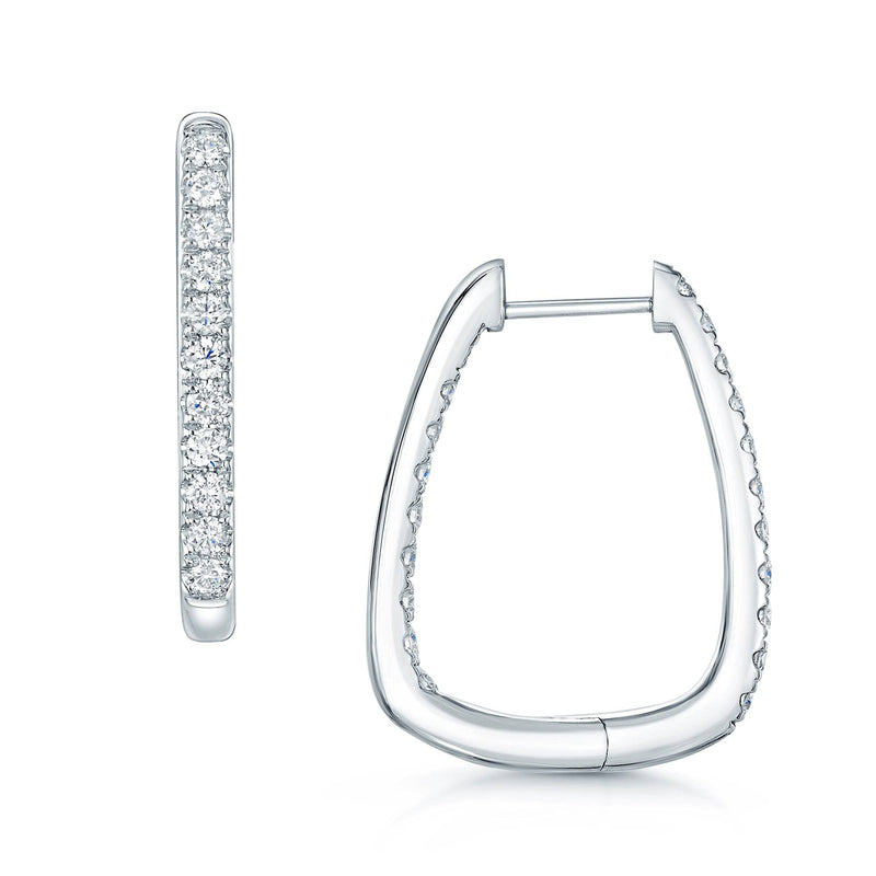 Berry's 18ct White Gold Round Brilliant Cut Diamond Hoop Earrings - Berry's Jewellers