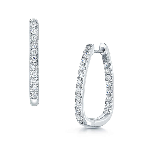Berry's 18ct White Gold Round Brilliant Cut Diamond Hoop Earrings - Berry's Jewellers