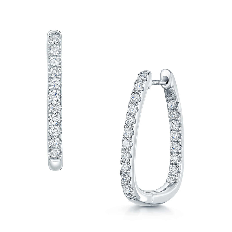 Berry's 18ct White Gold Round Brilliant Cut Diamond Hoop Earrings - Berry's Jewellers