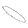 Berry's 18ct White Gold Round Brilliant Cut Diamond Pave Set Bangle - Berry's Jewellers