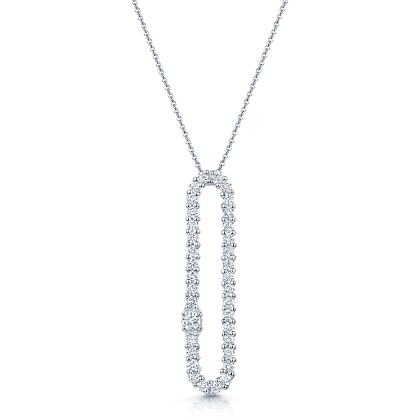 Berry's 18ct White Gold Round Brilliant Cut Eclipse Pendant - Berry's Jewellers
