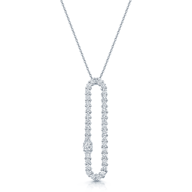 Berry's 18ct White Gold Round Brilliant Cut Eclipse Pendant - Berry's Jewellers