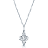 Berry's 18ct White Gold Round Brilliant Diamond Swirl Pendant - Berry's Jewellers