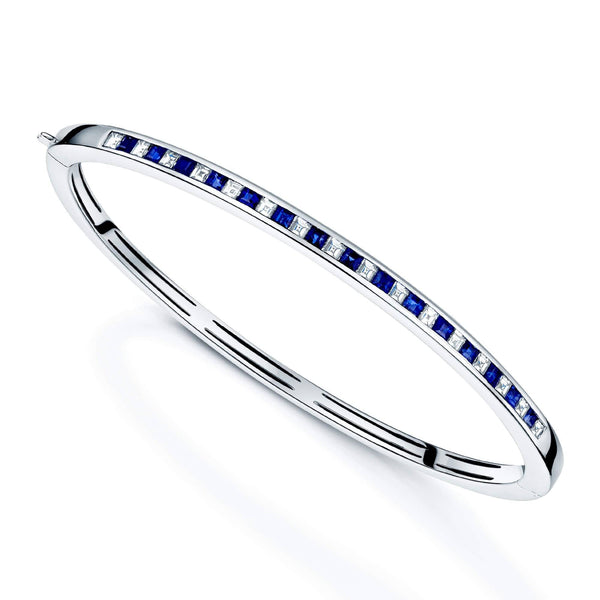 Berry's 18ct White Gold Sapphire And Diamond Bangle - Berry's Jewellers