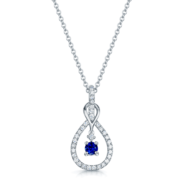Berry's 18ct White Gold Sapphire And Diamond Pendant - Berry's Jewellers