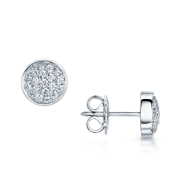 Berry's 18ct White Gold  Set Domed Diamond Earrings - Berry's Jewellers