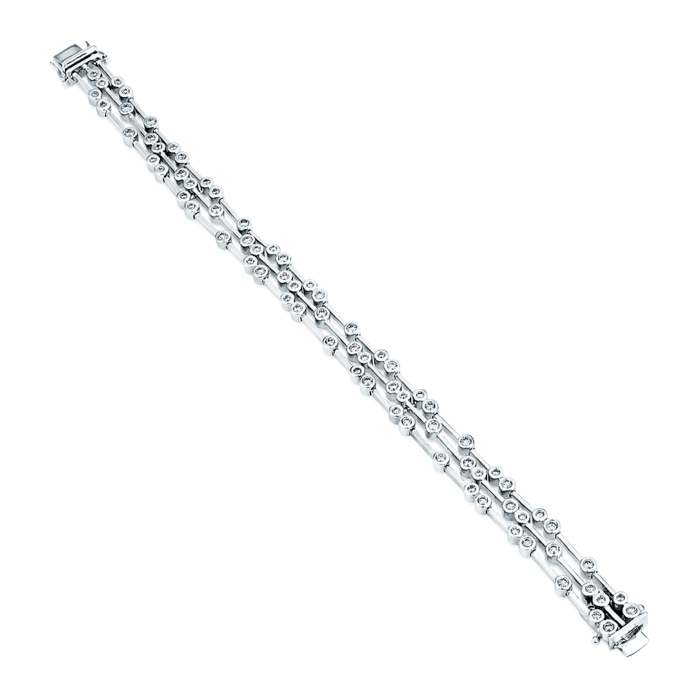 Berry's 18ct White Gold Triple Row Diamond Bracelet - Berry's Jewellers