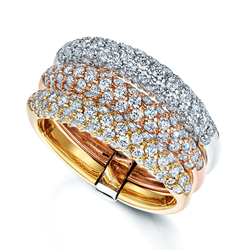 Berry's 18ct White Yellow & Rose Diamond Set Ring - Berry's Jewellers