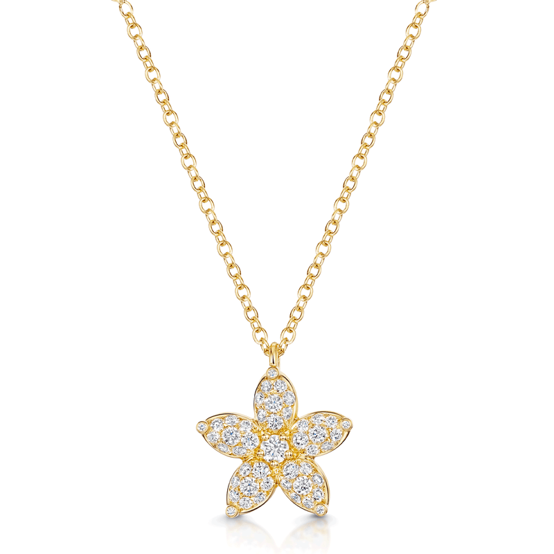 Berry's 18ct Yellow Gold Bloom Collection Diamond Flower Pendant - Berry's Jewellers