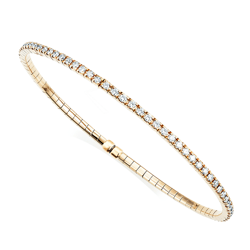 Berry's 18ct Yellow Gold Claw Set Flexible Diamond Bangle - Berry's Jewellers