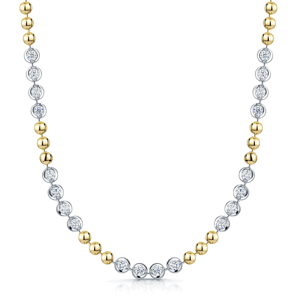 Berry's 18ct Yellow Gold Disc And Round Brilliant Cut Diamond Necklace - Berry's Jewellers