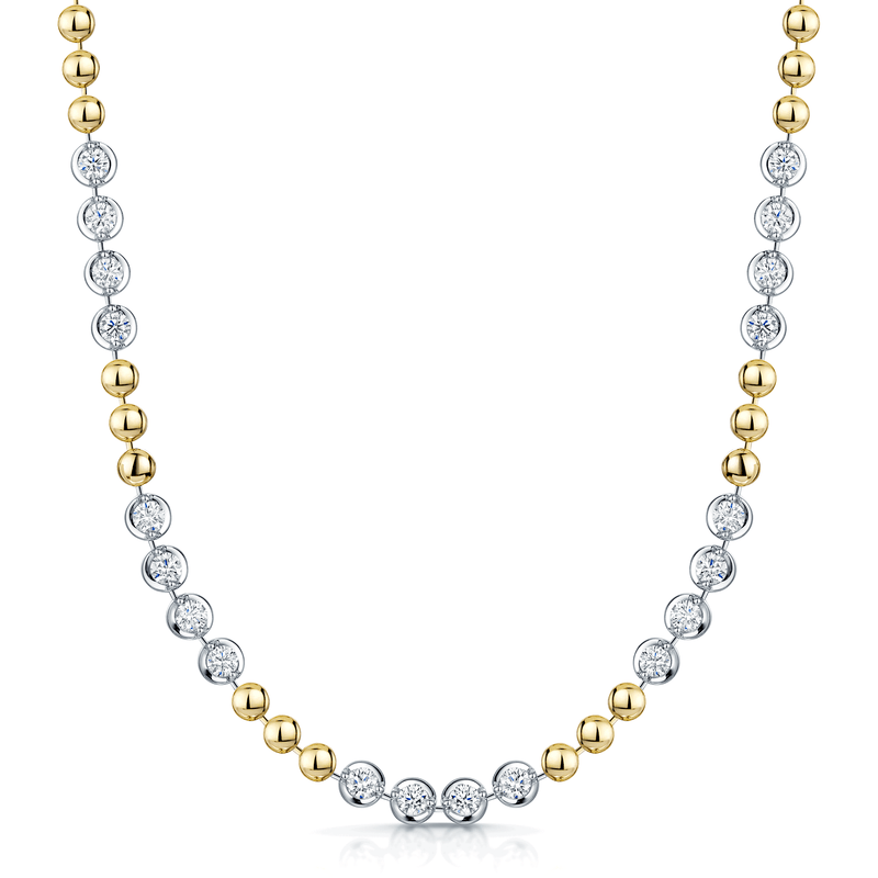 Berry's 18ct Yellow Gold Disc And Round Brilliant Cut Diamond Necklace - Berry's Jewellers