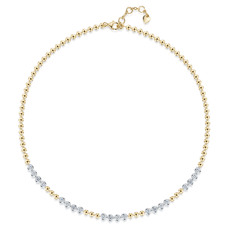 Berry's 18ct Yellow Gold Disc And Round Brilliant Cut Diamond Necklace - Berry's Jewellers