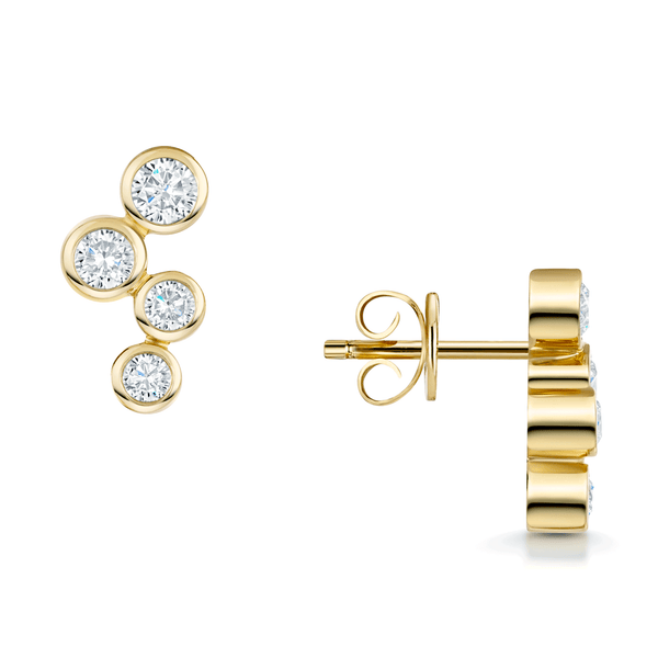Berry's 18ct Yellow Gold Four Stone Diamond Stud Earrings - Berry's Jewellers