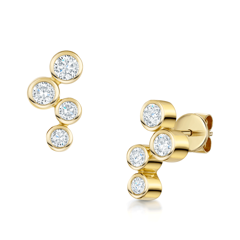 Berry's 18ct Yellow Gold Four Stone Diamond Stud Earrings - Berry's Jewellers