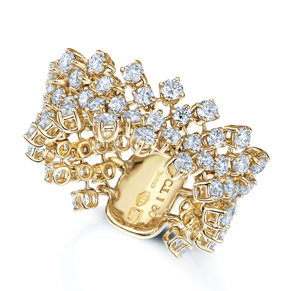 Berry's 18ct Yellow Gold Lace Design Diamond Set Dress Ring - Berry's Jewellers