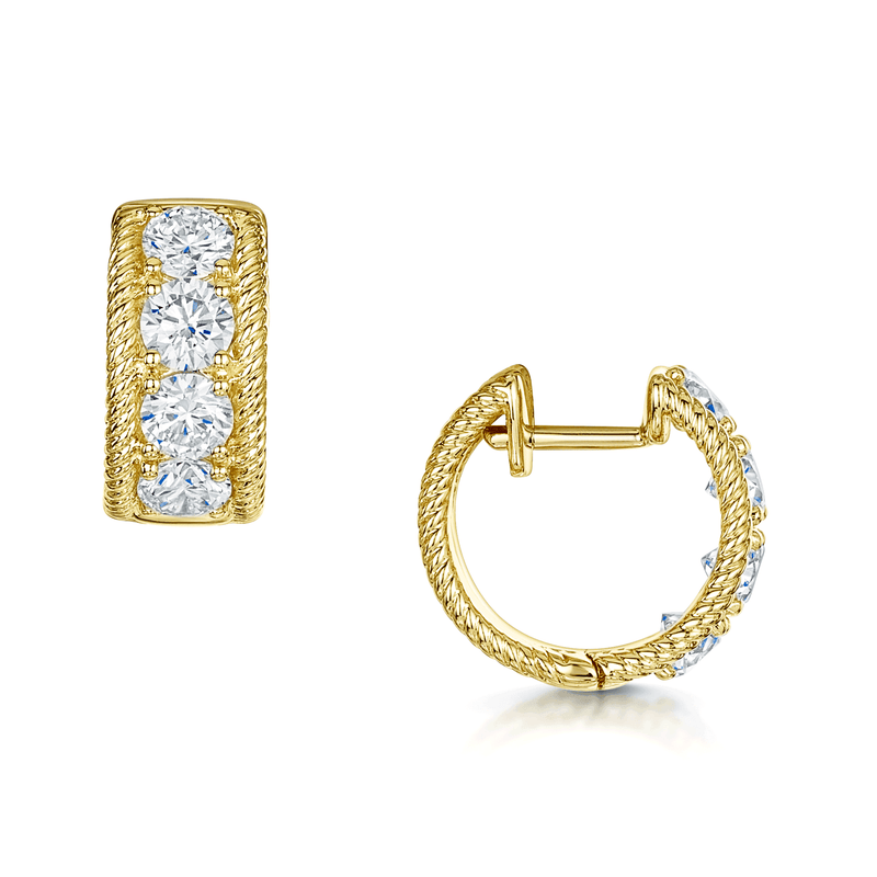 Berry's 18ct Yellow Gold Round Brilliant Cut Diamond Hoop Earrings - Berry's Jewellers
