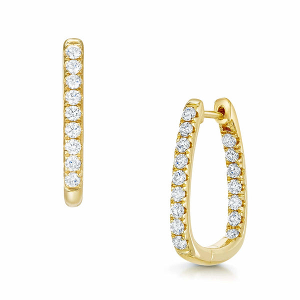 Berry's 18ct Yellow Gold Round Brilliant Cut Diamond Hoop Earrings - Berry's Jewellers