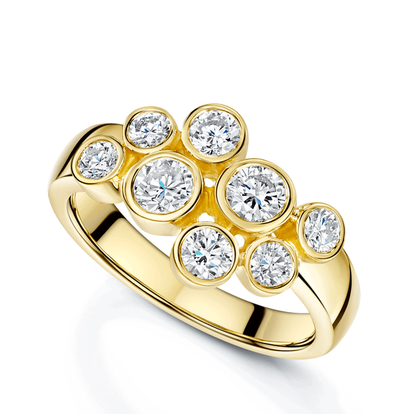 Berry's 18ct Yellow Gold Round Brilliant Cut Diamond Rub Over Dress Ring - Berry's Jewellers