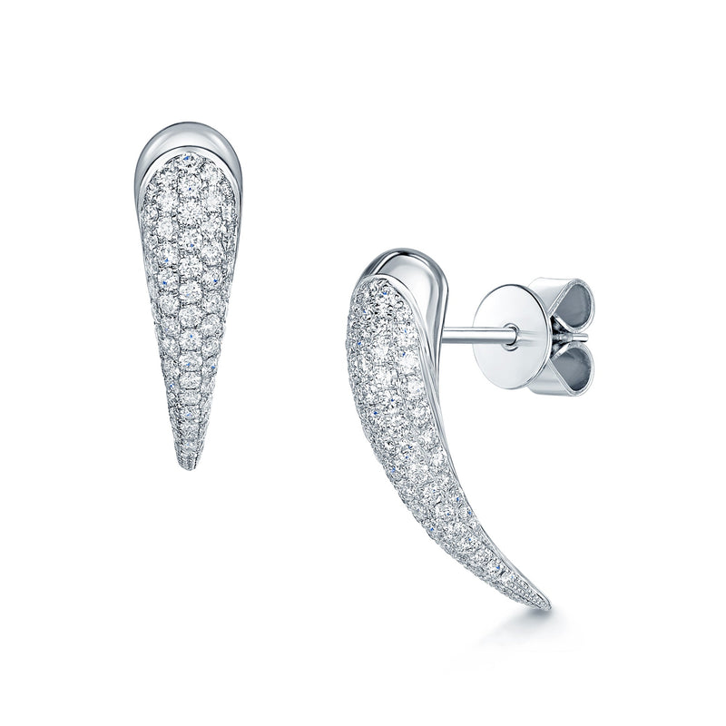 Berry's Ember Collection 18ct White Gold Diamond Pave Set Earrings - Berry's Jewellers