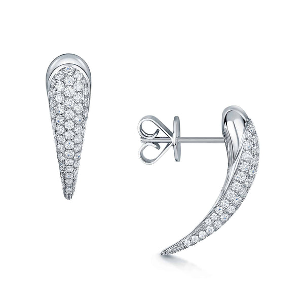 Berry's Ember Collection 18ct White Gold Diamond Pave Set Earrings - Berry's Jewellers