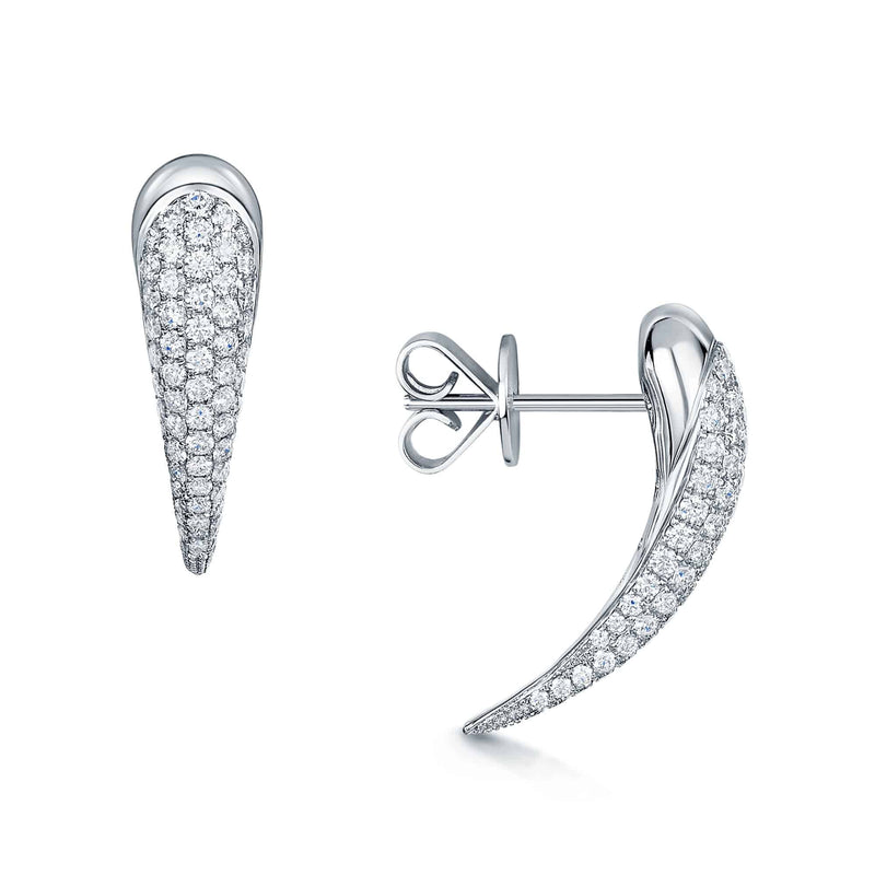 Berry's Ember Collection 18ct White Gold Diamond Pave Set Earrings - Berry's Jewellers