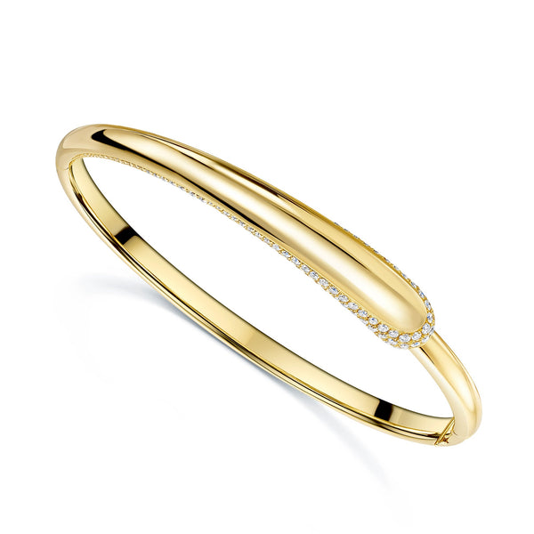 Berry's Ember Collection 18ct Yellow Gold Diamond Pave Set Bangle - Berry's Jewellers