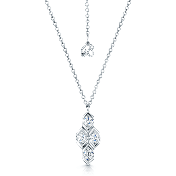 Berry's Nouveau Collection 18ct White Gold Four Diamond Drop Pendant - Berry's Jewellers