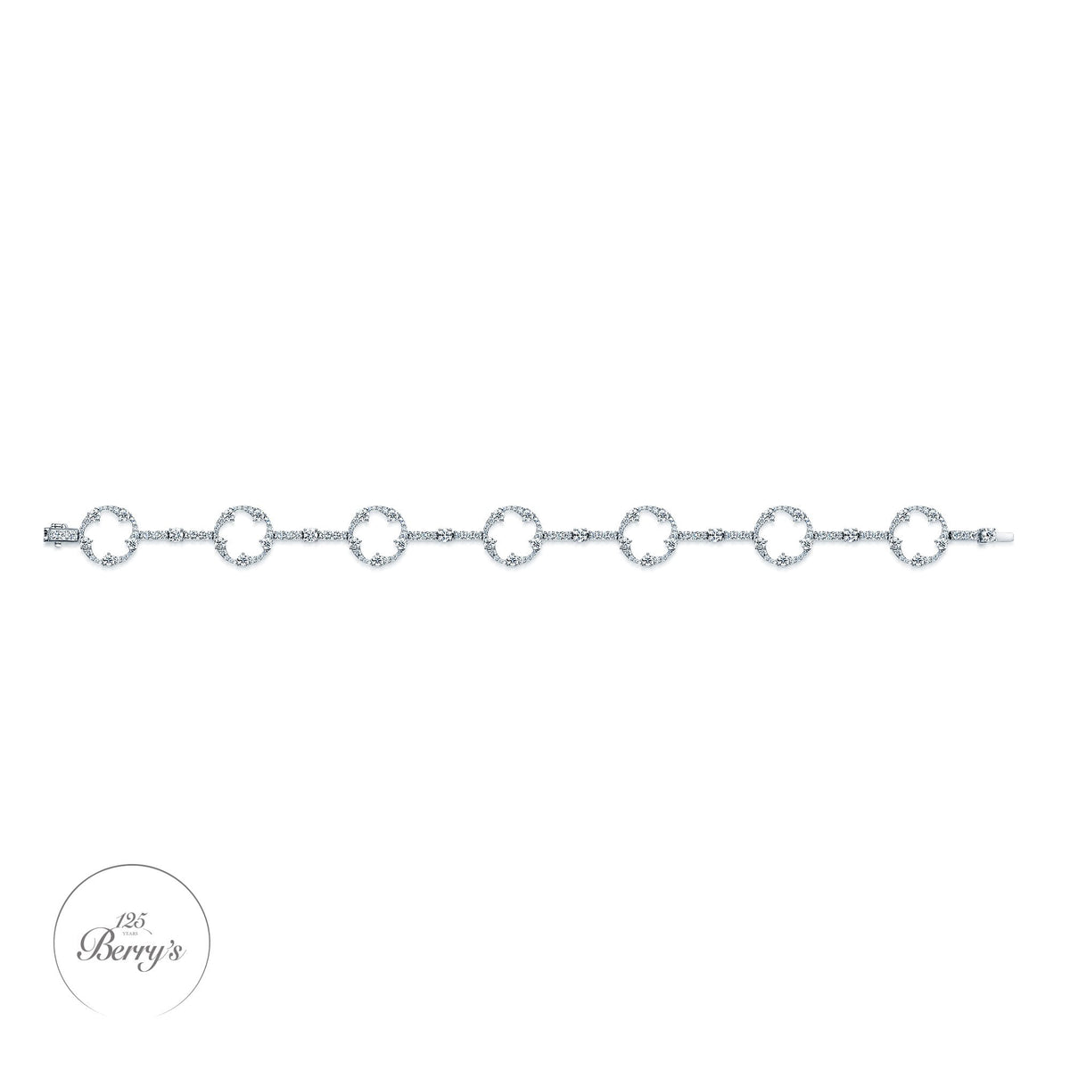 Berry's OPEIA Collection 18ct White Gold Diamond Fancy Circle line Bracelet - Berry's Jewellers