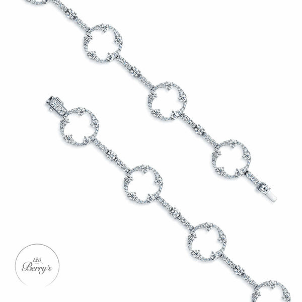 Berry's OPEIA Collection 18ct White Gold Diamond Fancy Circle line Bracelet - Berry's Jewellers