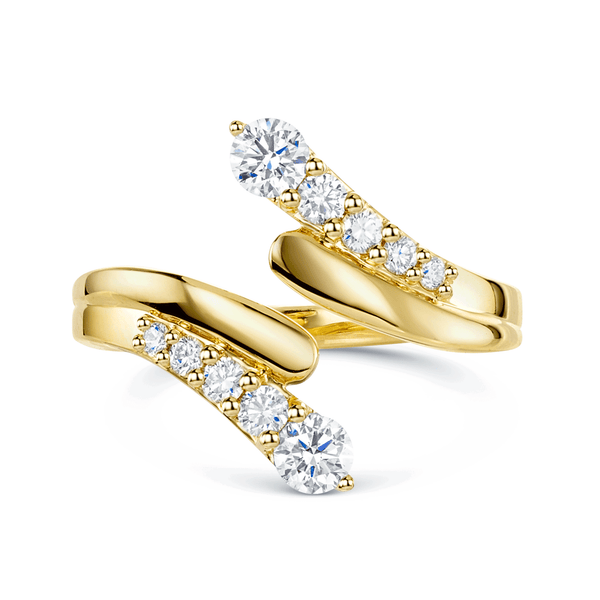Berry's OPEIA Nova Collection Yellow Gold Round Brilliant Cut Diamond Wraparound Ring - Berry's Jewellers