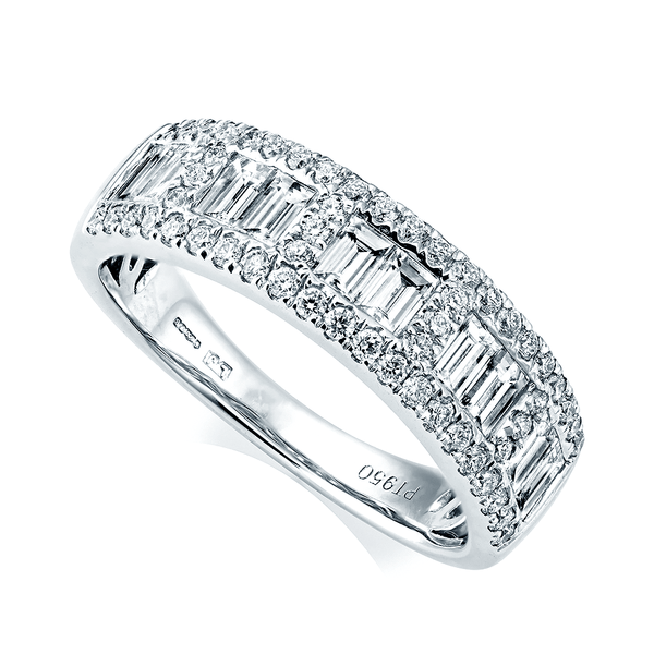 Berry's Platinum Baguette & Brilliant Cut Diamond Dress Ring - Berry's Jewellers